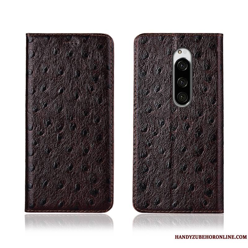 Sony Xperia 1 Coque Étui Fluide Doux Noir Tout Compris Étui En Cuir Nouveau Téléphone Portable