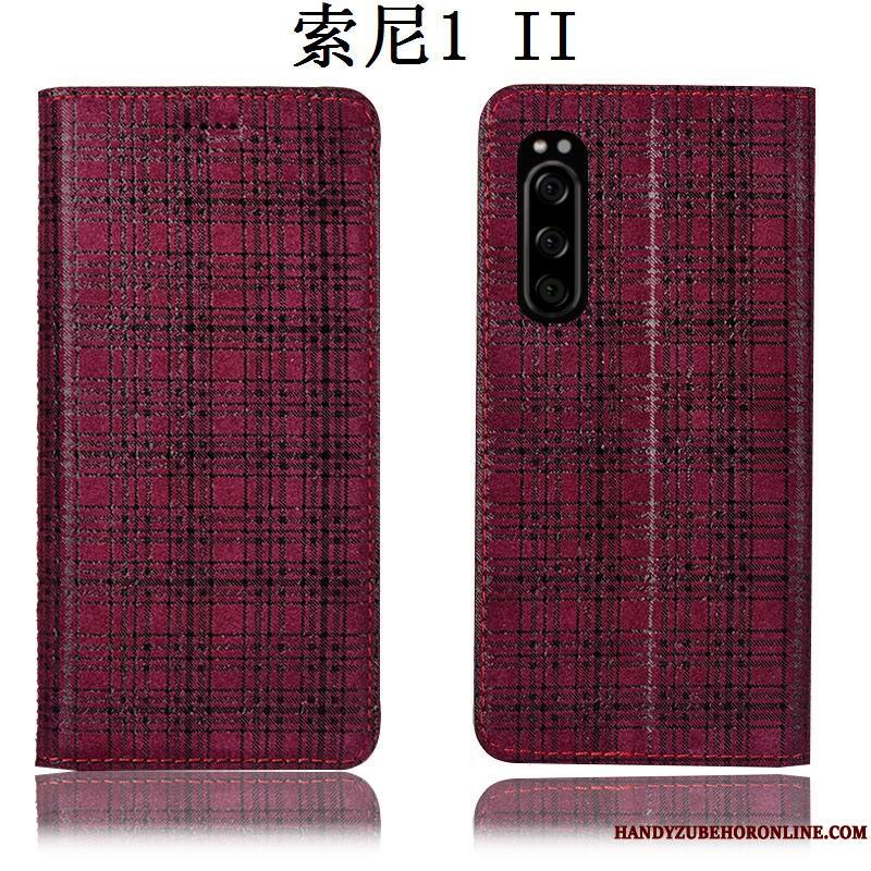 Sony Xperia 1 Ii Housse Tout Compris Étui En Cuir Velours Protection Incassable Coque De Téléphone