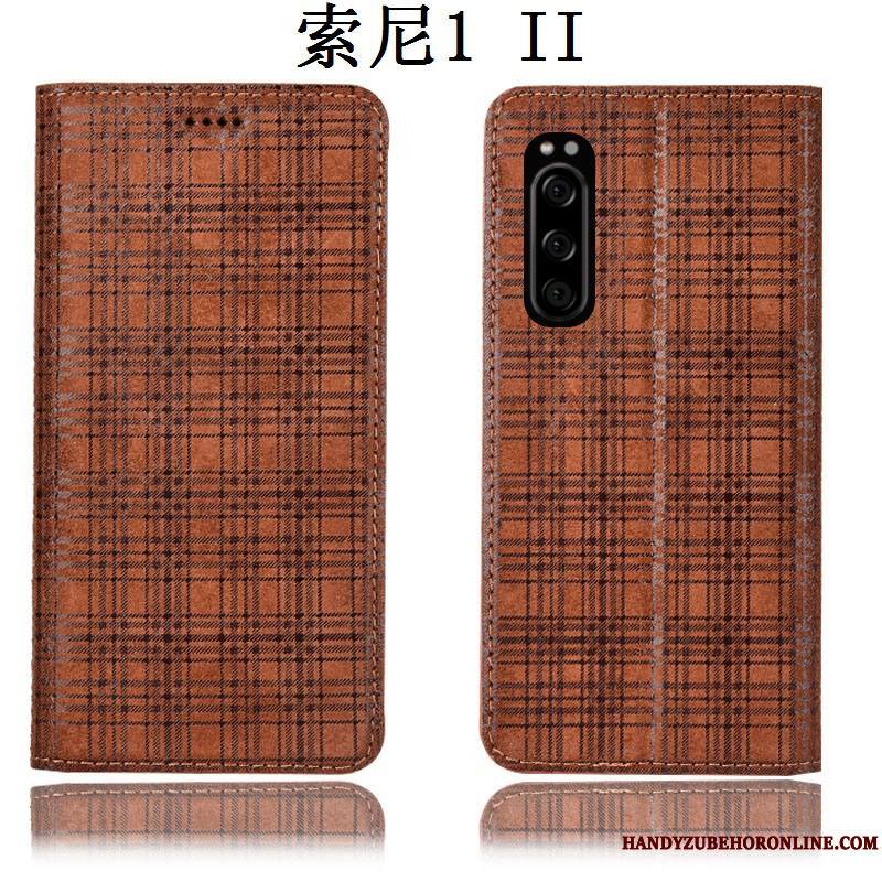 Sony Xperia 1 Ii Housse Tout Compris Étui En Cuir Velours Protection Incassable Coque De Téléphone