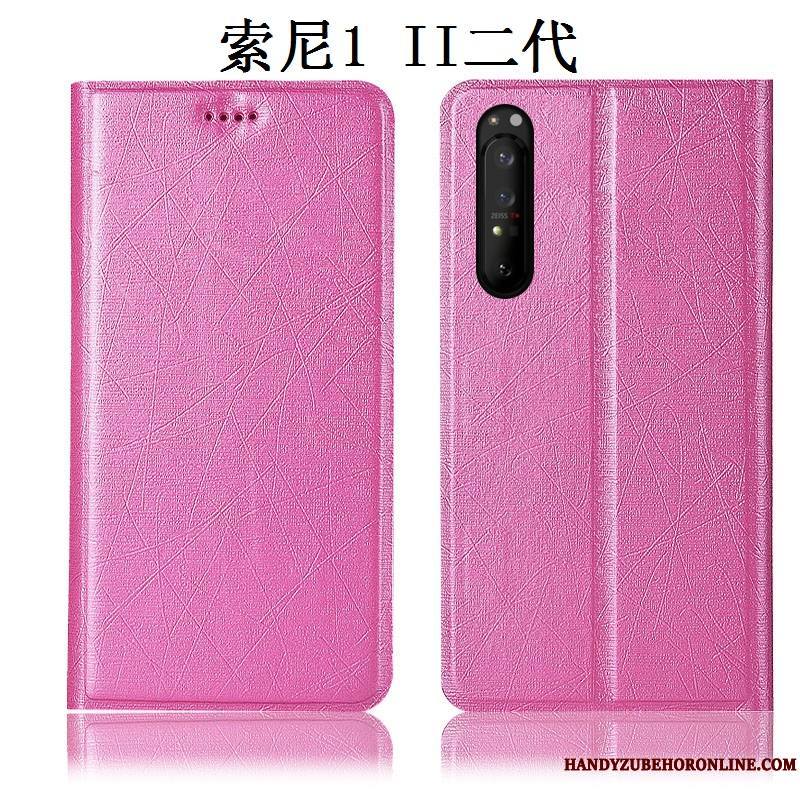 Sony Xperia 1 Ii Tout Compris Incassable Étui Coque De Téléphone Rouge Soie Housse