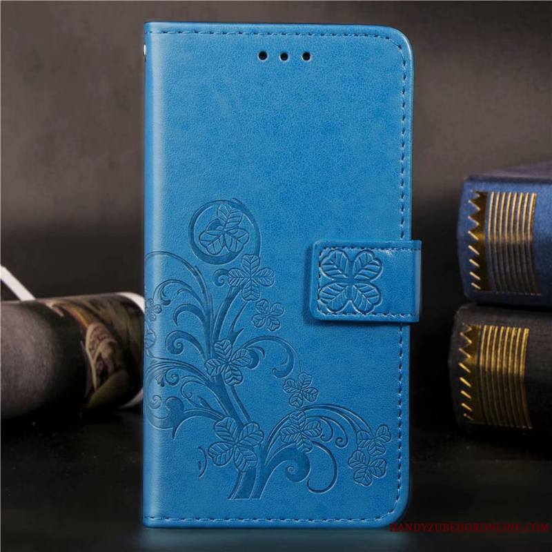 Sony Xperia 10 Coque De Téléphone Bleu Clamshell Carte Étui En Cuir