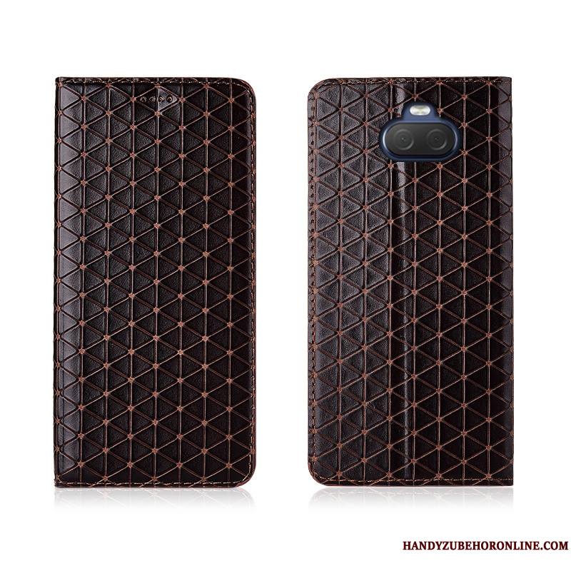 Sony Xperia 10 Coque Incassable Tout Compris Nouveau Téléphone Portable Plaid Étui Étui En Cuir