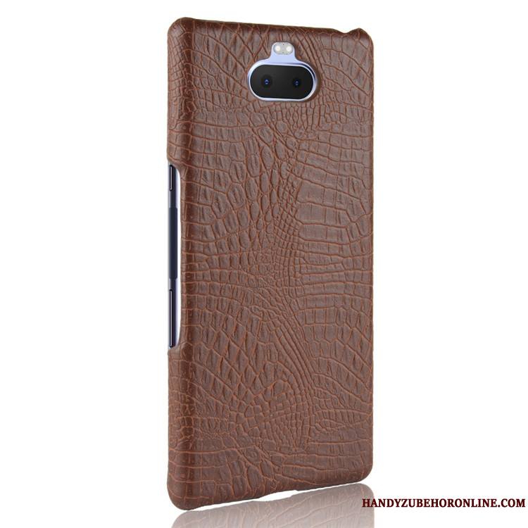 Sony Xperia 10 Crocodile Modèle Protection Coque Cuir Qualité De Téléphone Difficile