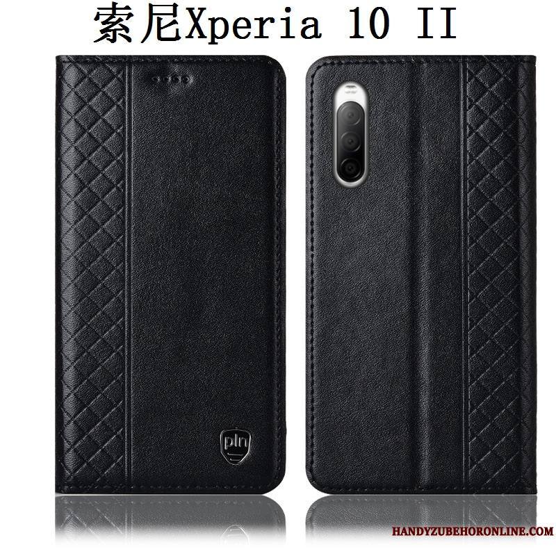 Sony Xperia 10 Ii Coque De Téléphone Rouge Incassable Étui En Cuir Housse Protection