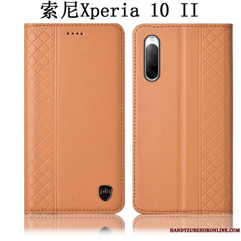 Sony Xperia 10 Ii Coque De Téléphone Rouge Incassable Étui En Cuir Housse Protection