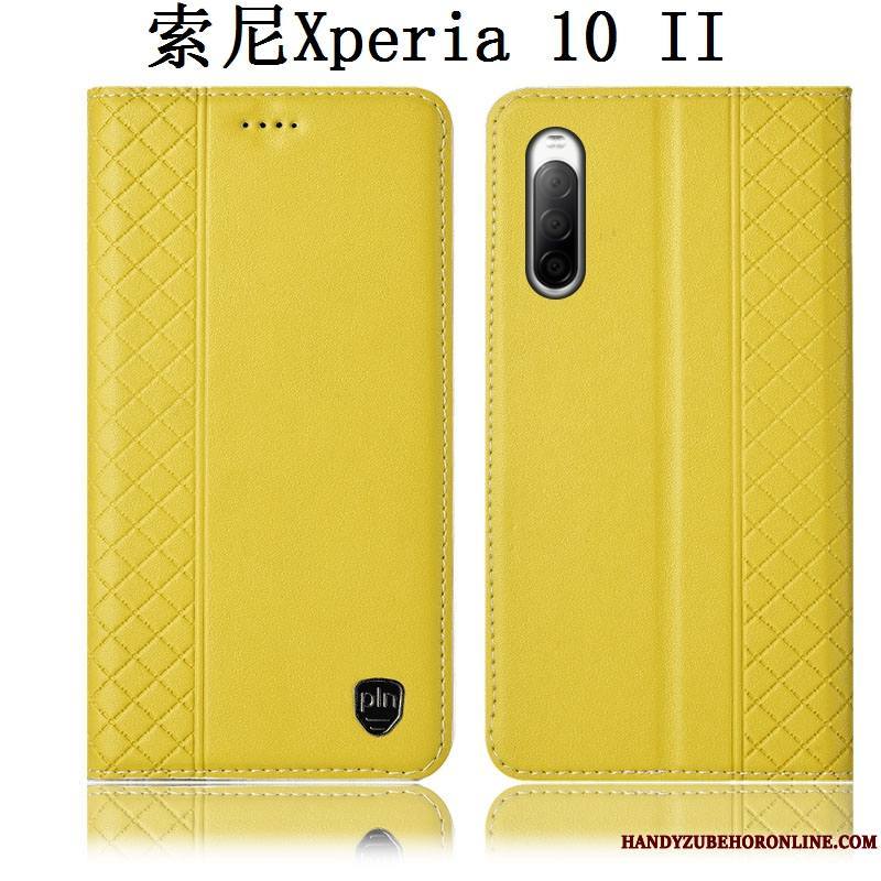 Sony Xperia 10 Ii Coque De Téléphone Rouge Incassable Étui En Cuir Housse Protection