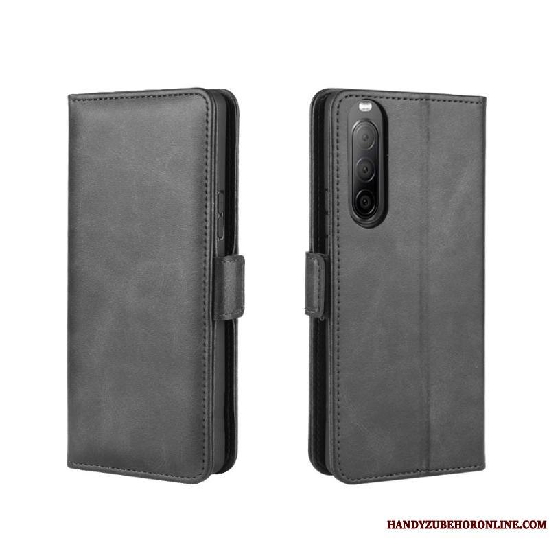 Sony Xperia 10 Ii Protection Coque De Téléphone Noir Une Agrafe Carte Incassable Étui