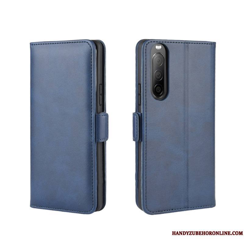 Sony Xperia 10 Ii Protection Coque De Téléphone Noir Une Agrafe Carte Incassable Étui