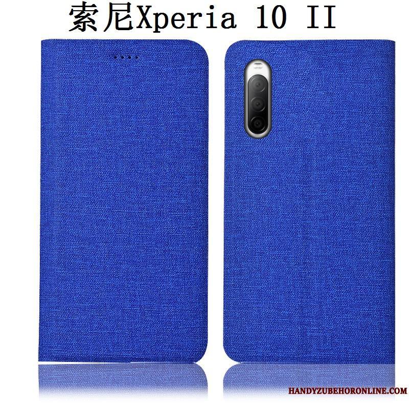 Sony Xperia 10 Ii Rose Tout Compris Coque De Téléphone Étui En Cuir Incassable Housse Lin