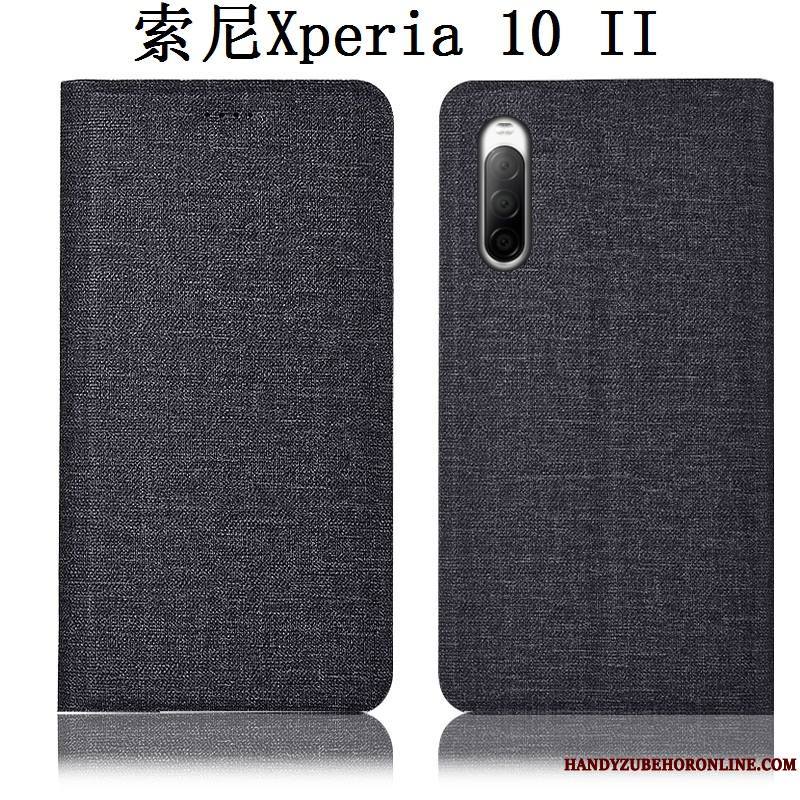 Sony Xperia 10 Ii Rose Tout Compris Coque De Téléphone Étui En Cuir Incassable Housse Lin