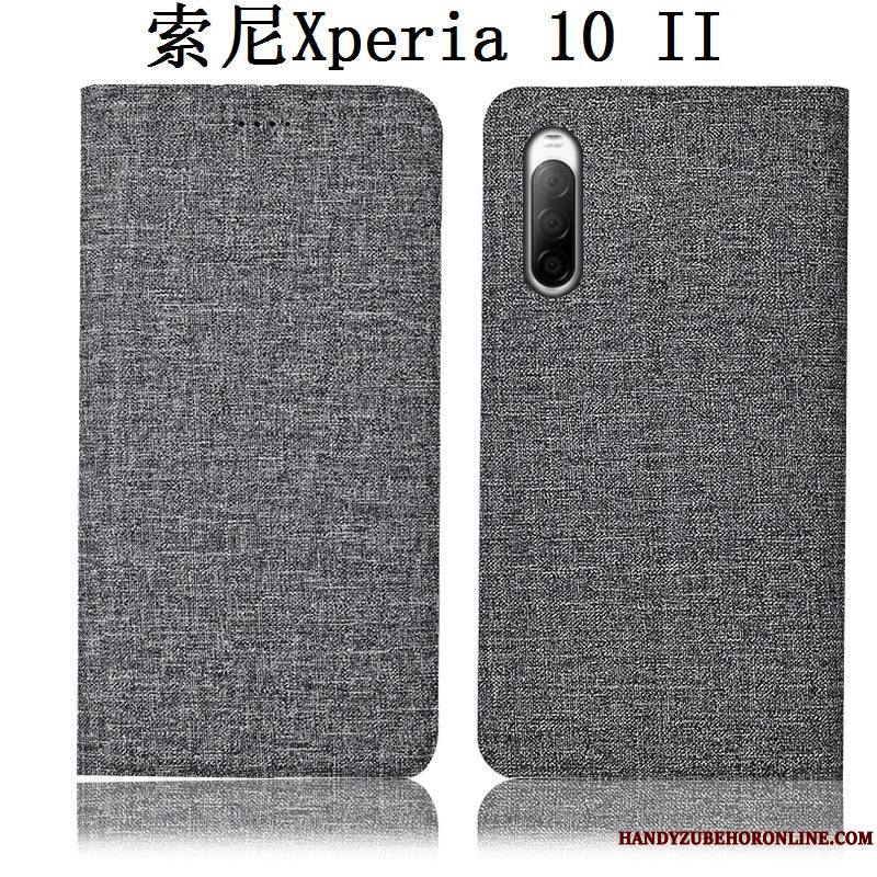 Sony Xperia 10 Ii Rose Tout Compris Coque De Téléphone Étui En Cuir Incassable Housse Lin