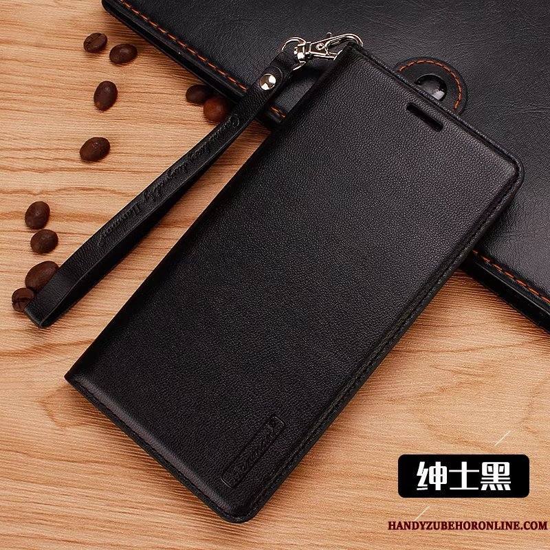 Sony Xperia 10 Ii Tout Compris Cuir Véritable Housse Noir Coque De Téléphone Protection Étui