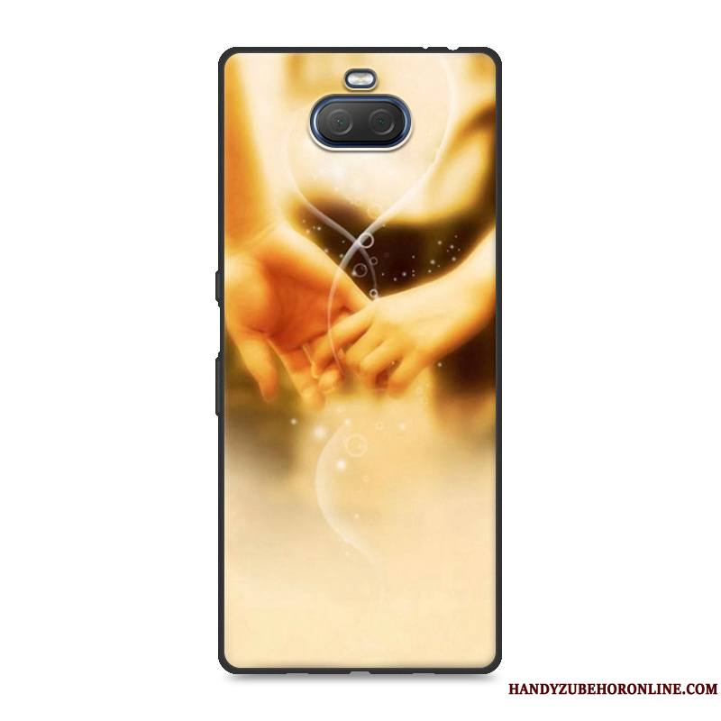 Sony Xperia 10 Jaune Coque De Téléphone Tout Compris Étui Protection Simple Délavé En Daim