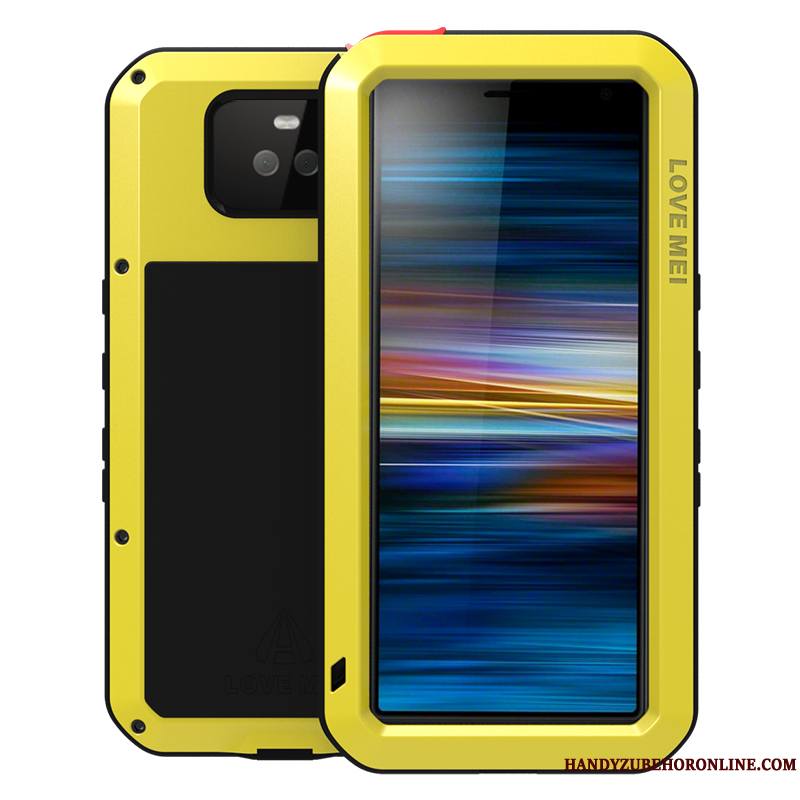 Sony Xperia 10 Plus Coque De Téléphone Tout Compris Métal Border Créatif Protection Jaune