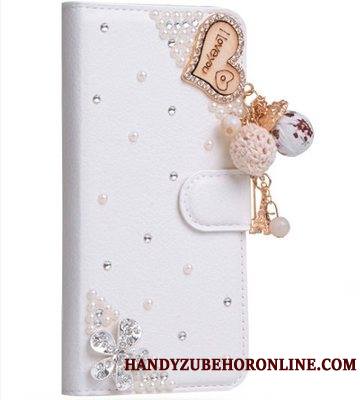 Sony Xperia 10 Plus Personnalité Incassable Housse Blanc Coque De Téléphone Strass Étui En Cuir