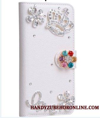 Sony Xperia 10 Plus Personnalité Incassable Housse Blanc Coque De Téléphone Strass Étui En Cuir