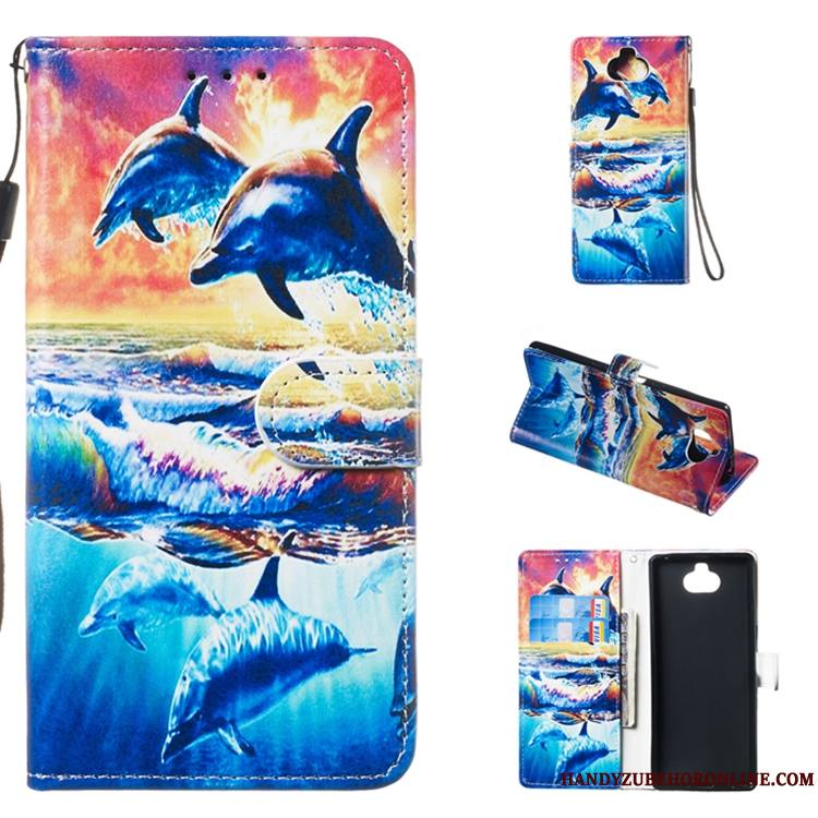 Sony Xperia 10 Plus Étui En Cuir Protection Coque De Téléphone Multicolore Clamshell