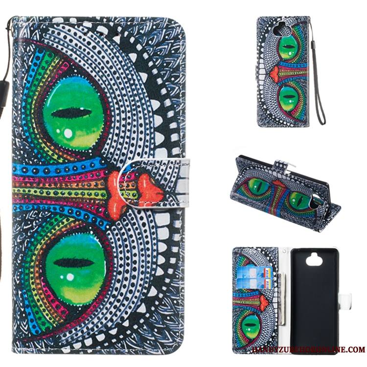 Sony Xperia 10 Plus Étui En Cuir Protection Coque De Téléphone Multicolore Clamshell