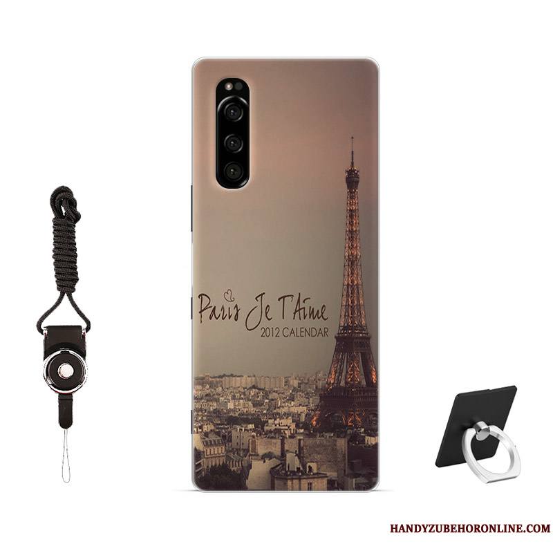 Sony Xperia 5 Coque Amoureux Incassable Peinture Antidérapant Tout Compris Rose Simple