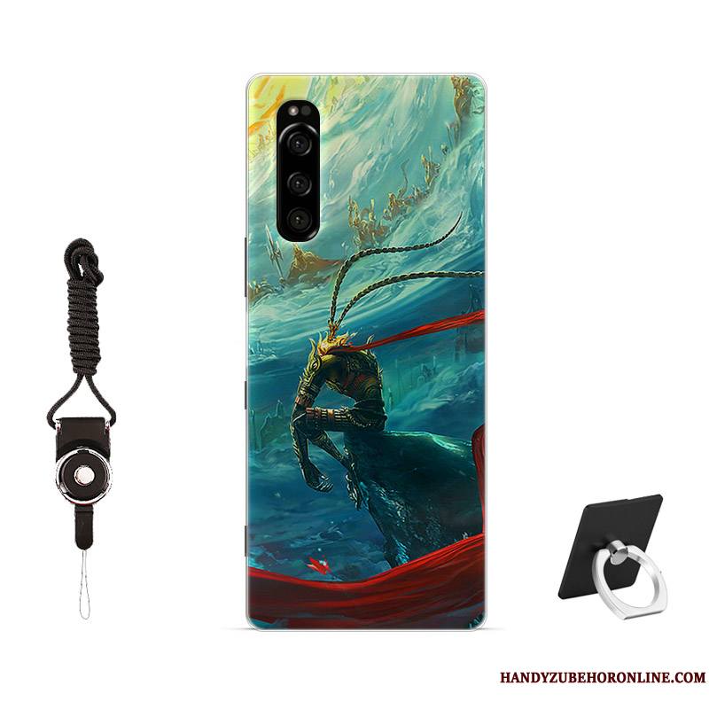 Sony Xperia 5 Coque Amoureux Incassable Peinture Antidérapant Tout Compris Rose Simple