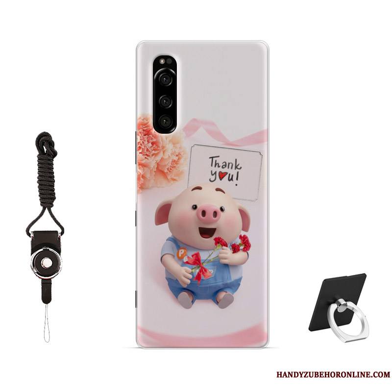 Sony Xperia 5 Coque Amoureux Incassable Peinture Antidérapant Tout Compris Rose Simple