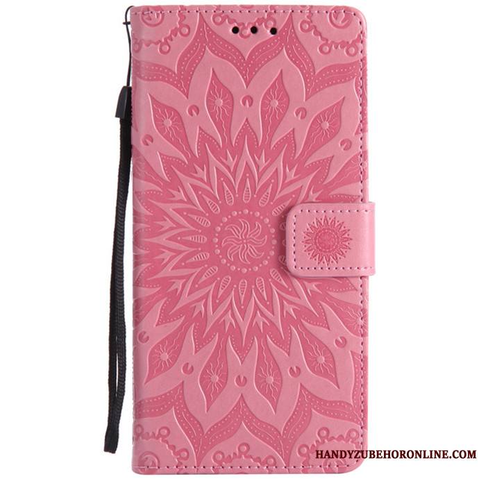 Sony Xperia 5 Coque De Téléphone Incassable Étui En Cuir Rose Silicone Housse Protection