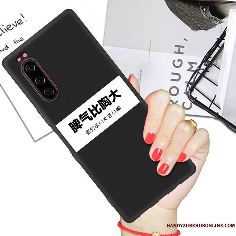 Sony Xperia 5 Silicone Coque De Téléphone Protection Net Rouge Noir Amoureux Étui