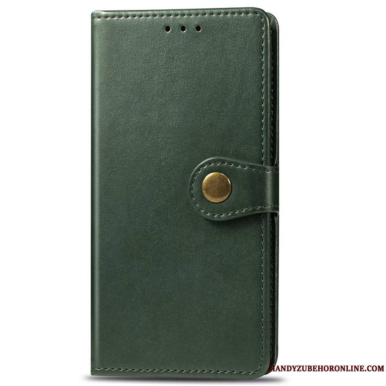 Sony Xperia 5 Étui En Cuir Clamshell Incassable Protection Vert Coque De Téléphone