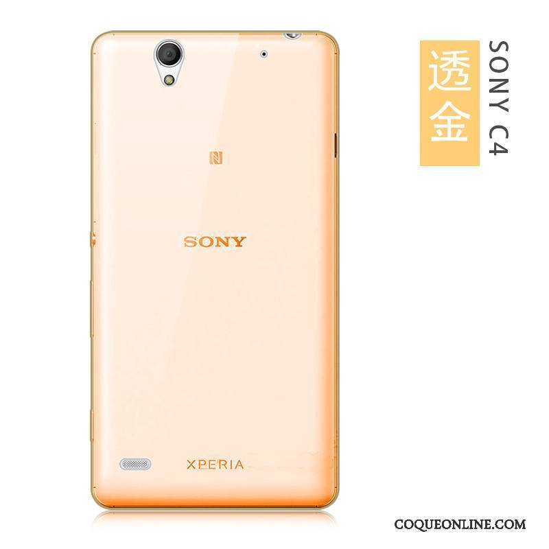 Sony Xperia C4 Coque Fluide Doux Téléphone Portable Argent Silicone Transparent Grand Très Mince