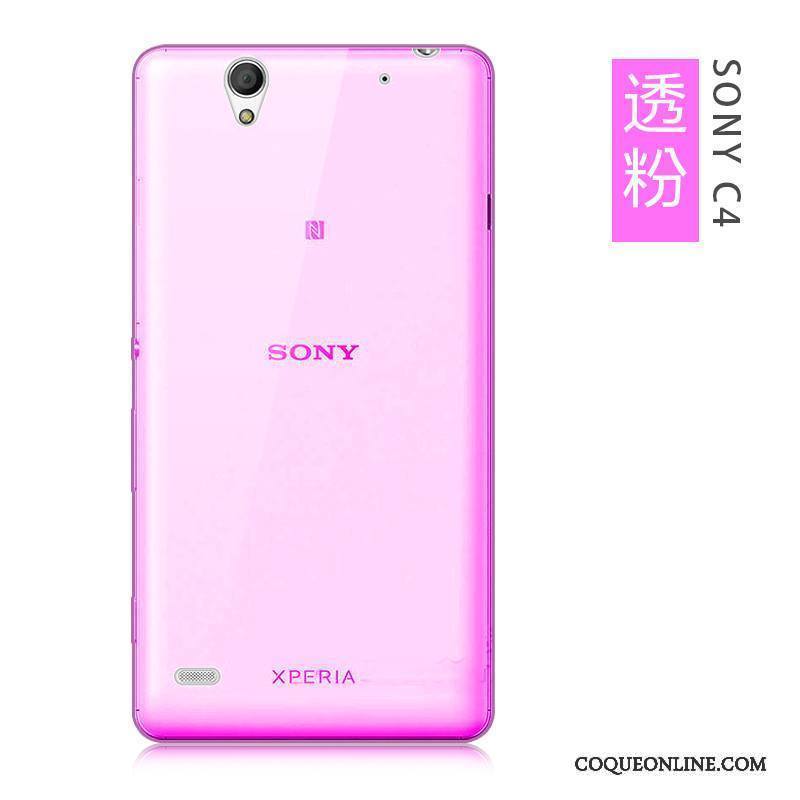 Sony Xperia C4 Coque Fluide Doux Téléphone Portable Argent Silicone Transparent Grand Très Mince