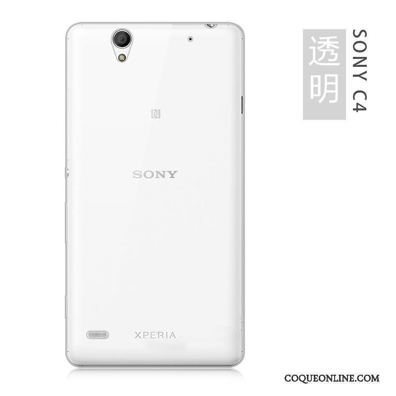 Sony Xperia C4 Coque Fluide Doux Téléphone Portable Argent Silicone Transparent Grand Très Mince