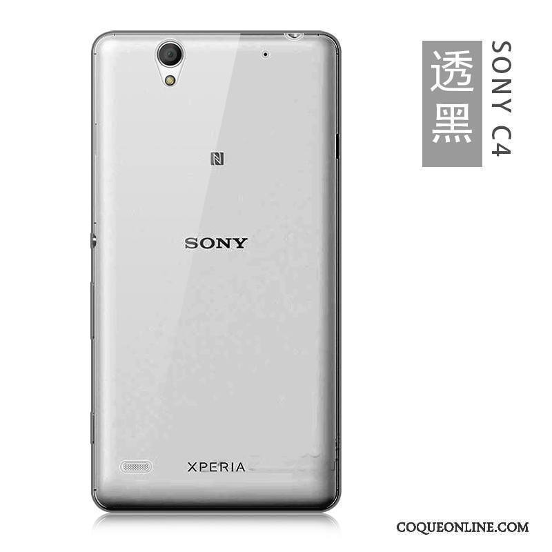 Sony Xperia C4 Coque Fluide Doux Téléphone Portable Argent Silicone Transparent Grand Très Mince