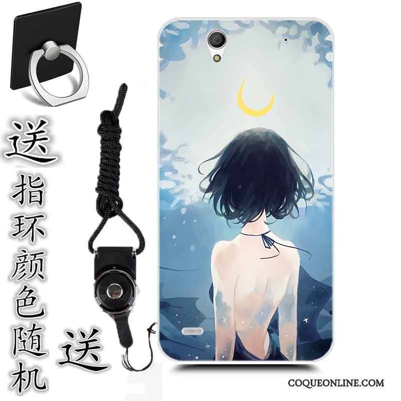 Sony Xperia C4 Peinture Coque Tendance Fluide Doux Incassable Bleu Protection