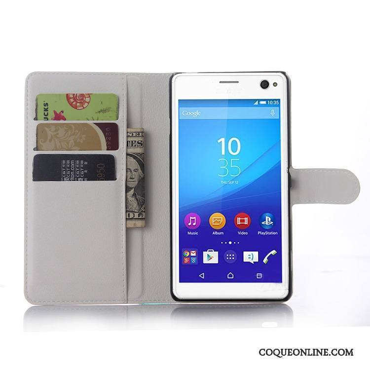 Sony Xperia C4 Étui Protection Bleu Clair Coque De Téléphone Étui En Cuir Téléphone Portable Portefeuille