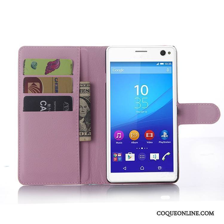 Sony Xperia C4 Étui Protection Bleu Clair Coque De Téléphone Étui En Cuir Téléphone Portable Portefeuille