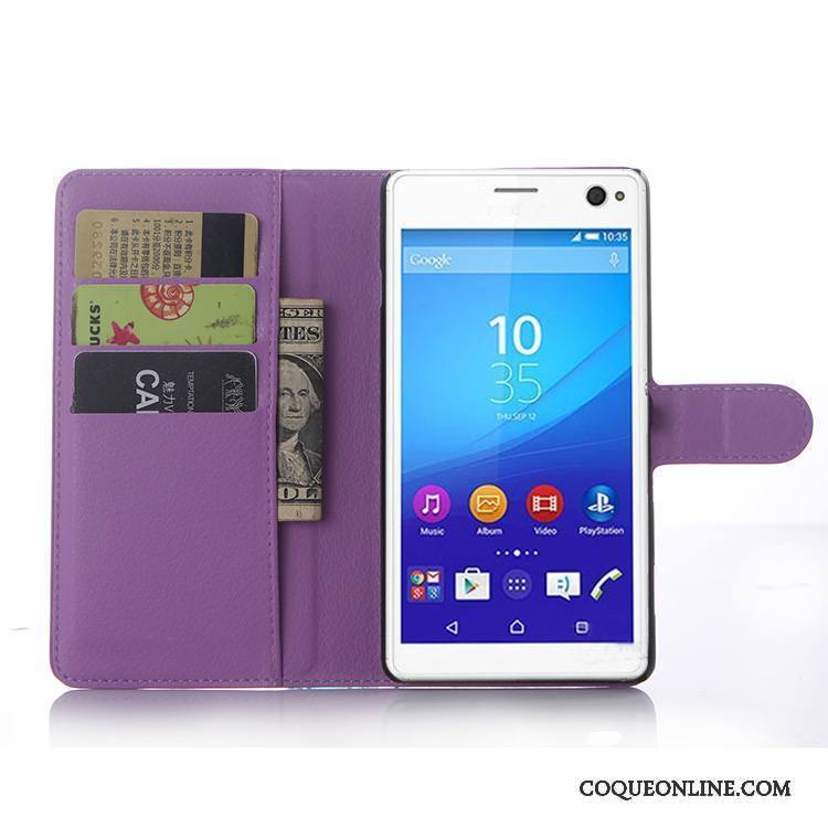 Sony Xperia C4 Étui Protection Bleu Clair Coque De Téléphone Étui En Cuir Téléphone Portable Portefeuille