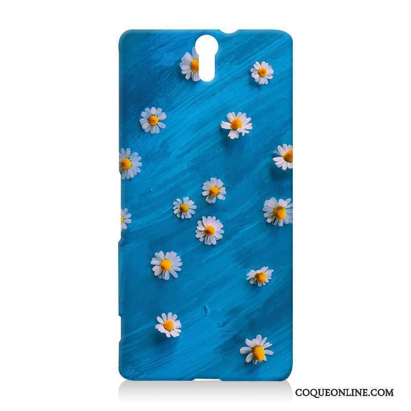 Sony Xperia C5 Ultra Dual Protection Peinture Incassable Gaufrage Coque De Téléphone Étui Bleu