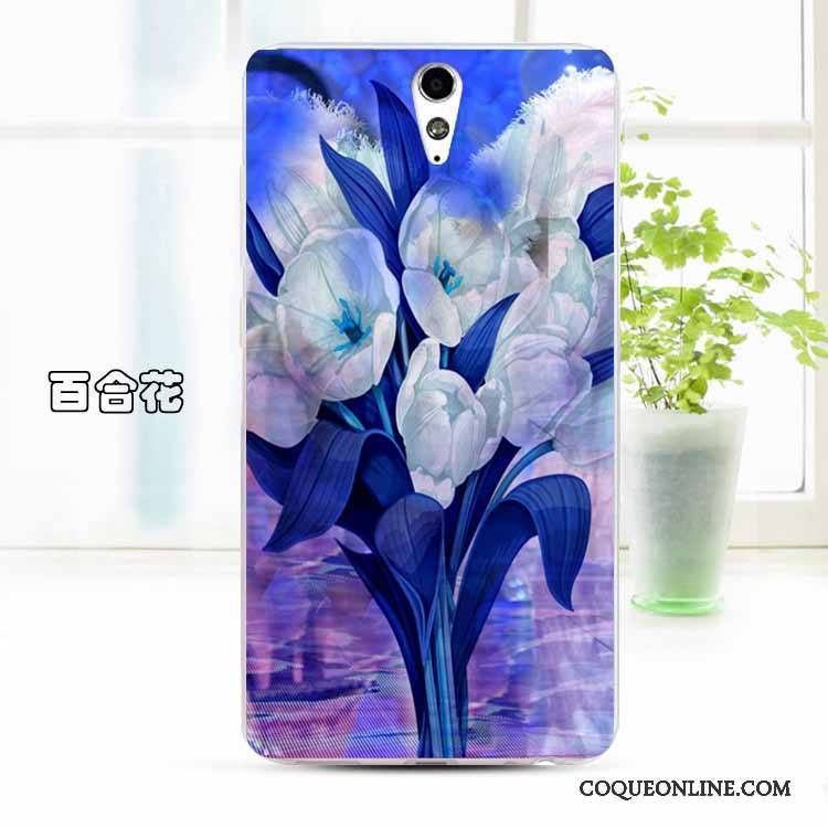 Sony Xperia C5 Ultra Dual Protection Étui Fluide Doux Violet Coque De Téléphone Dessin Animé Silicone