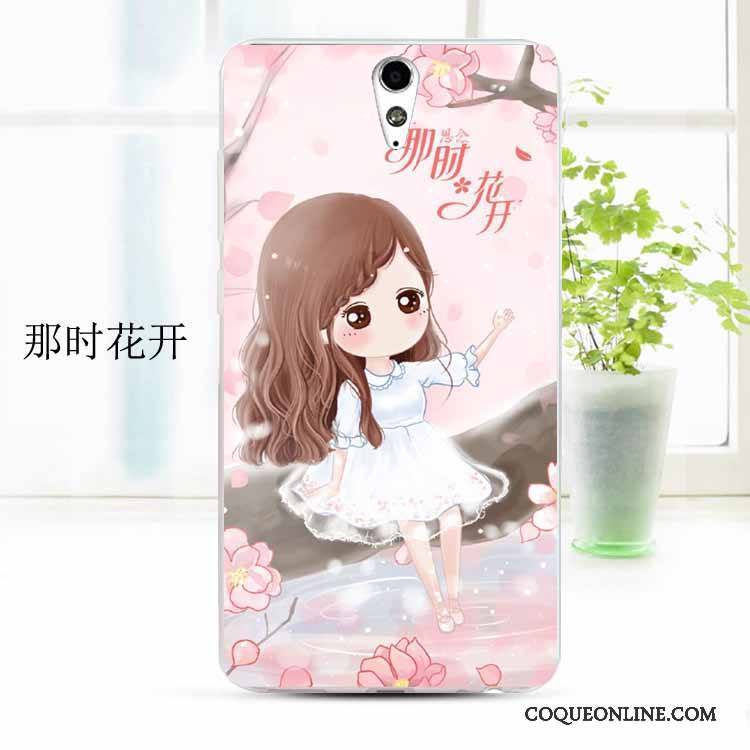 Sony Xperia C5 Ultra Dual Protection Étui Fluide Doux Violet Coque De Téléphone Dessin Animé Silicone