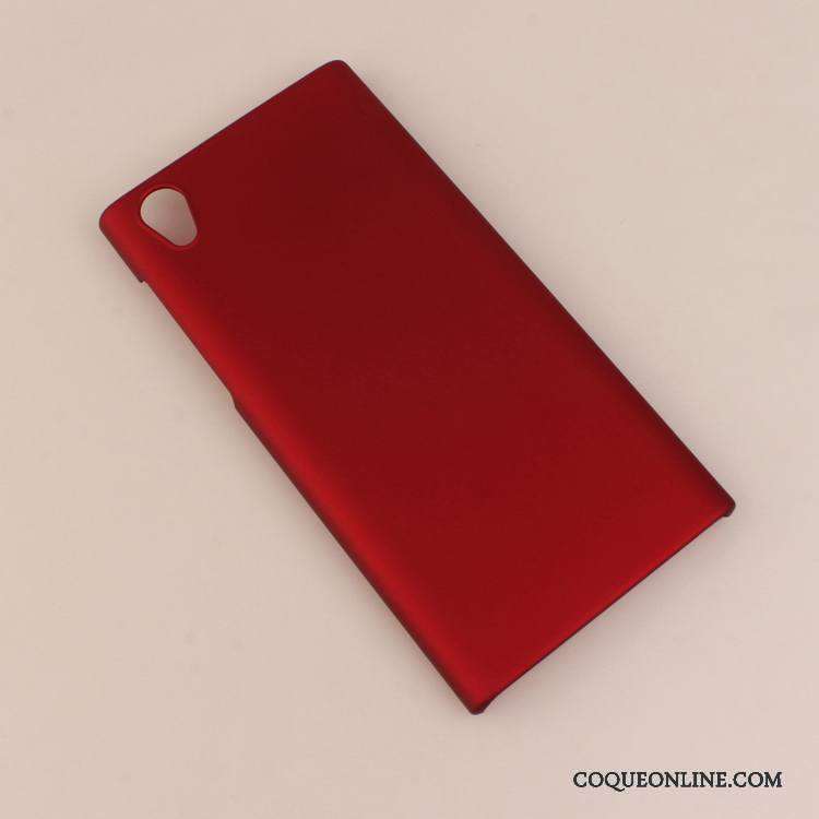 Sony Xperia L1 Coque Téléphone Portable Difficile Simple Rouge Étui Protection Délavé En Daim