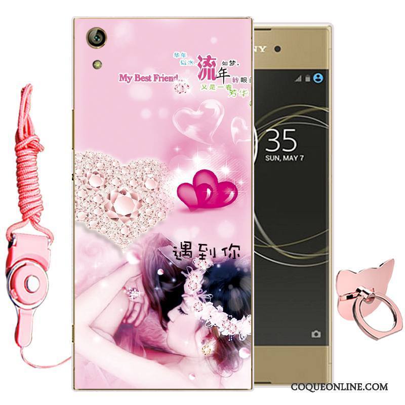 Sony Xperia L1 Téléphone Portable Rose Silicone Étui Fluide Doux Protection Coque