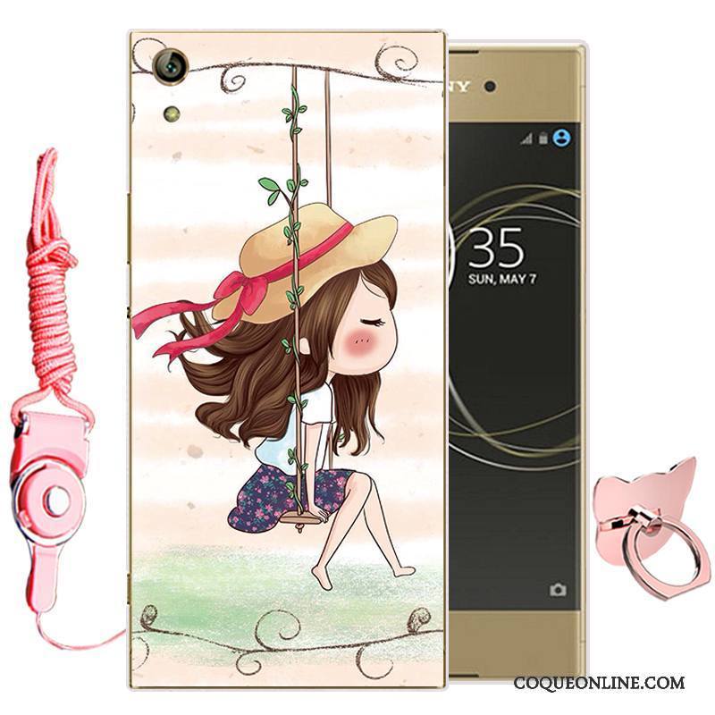 Sony Xperia L1 Téléphone Portable Rose Silicone Étui Fluide Doux Protection Coque