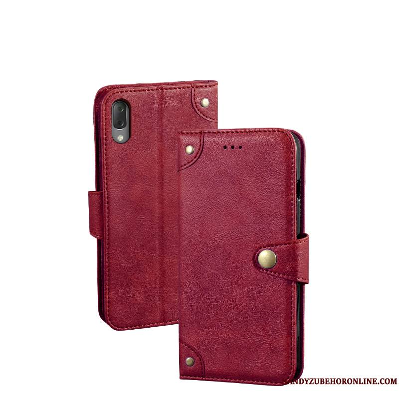 Sony Xperia L3 Coque Carte Personnalité Support Housse Portefeuille Rouge Vintage