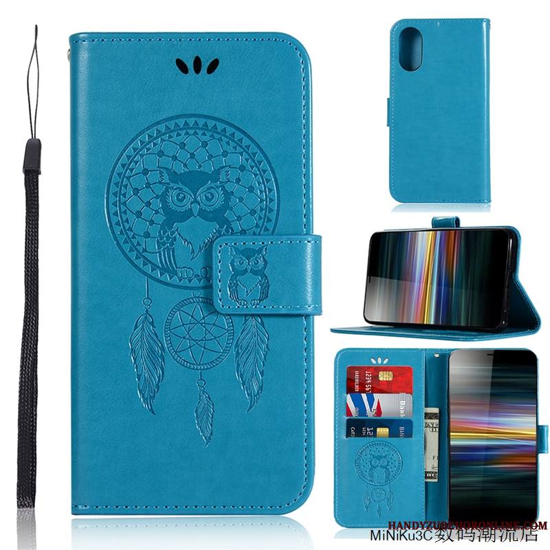 Sony Xperia L3 Coque Charmant Incassable Housse Étui Vent Bleu Protection