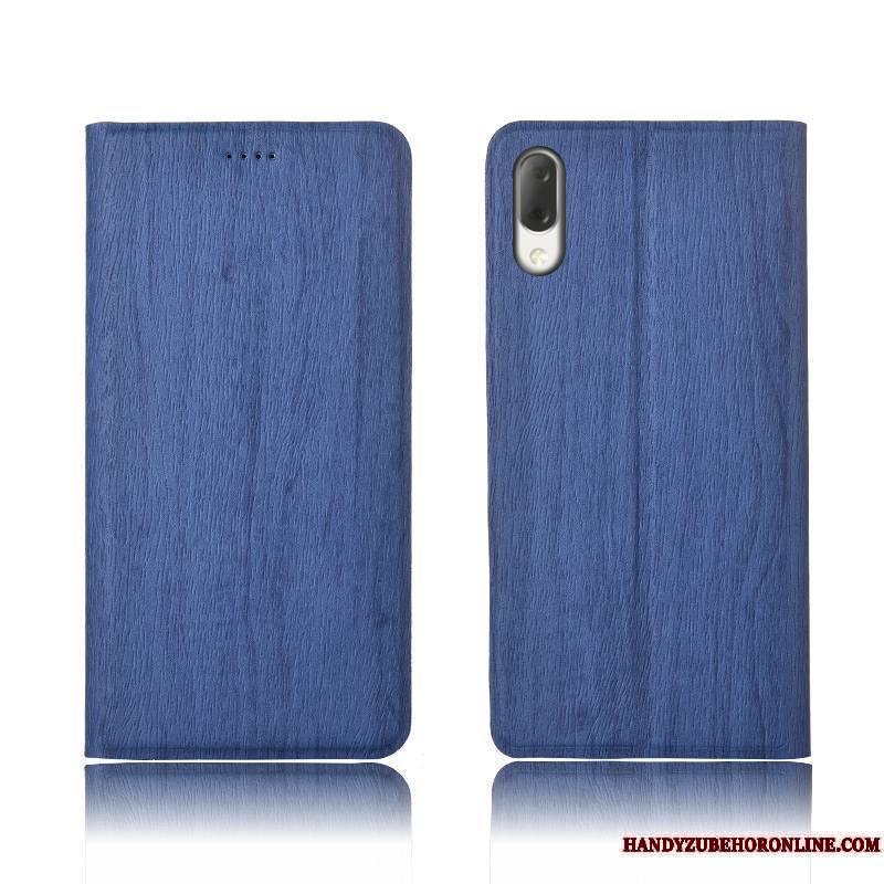 Sony Xperia L3 Coque Étui En Cuir Modèle Fleurie Protection Incassable Clamshell Délavé En Daim Nouveau