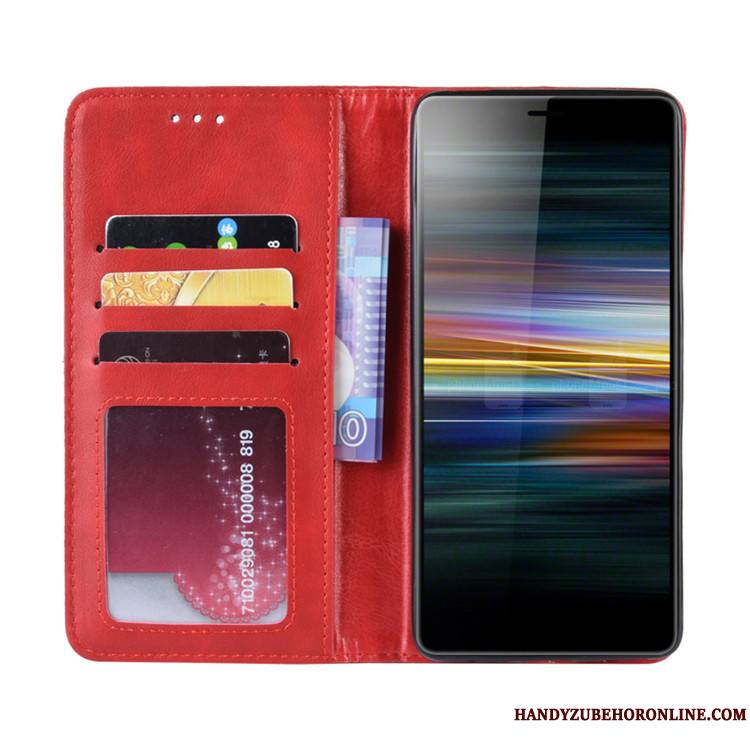 Sony Xperia L3 Étui Coque De Téléphone Magnétisme Noir Protection Portefeuille Étui En Cuir