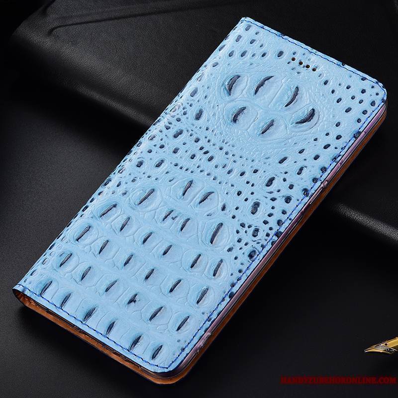 Sony Xperia L3 Étui En Cuir Housse Tout Compris Coque De Téléphone Crocodile Protection Bleu