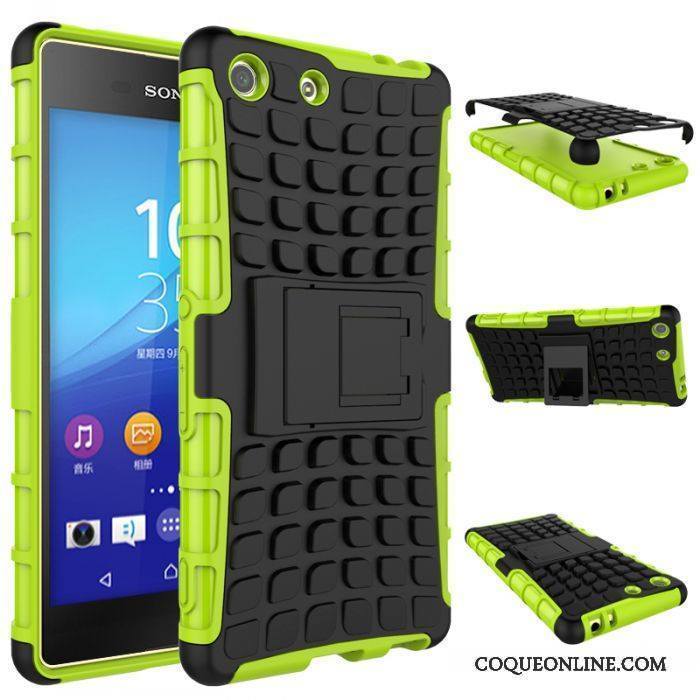 Sony Xperia M5 Dual Coque Modèle Fleurie Vert Protection Étui Support Antidérapant