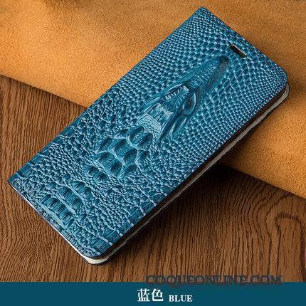 Sony Xperia M5 Dual Coque Vintage Bleu Business Protection Incassable Cuir Véritable Fluide Doux