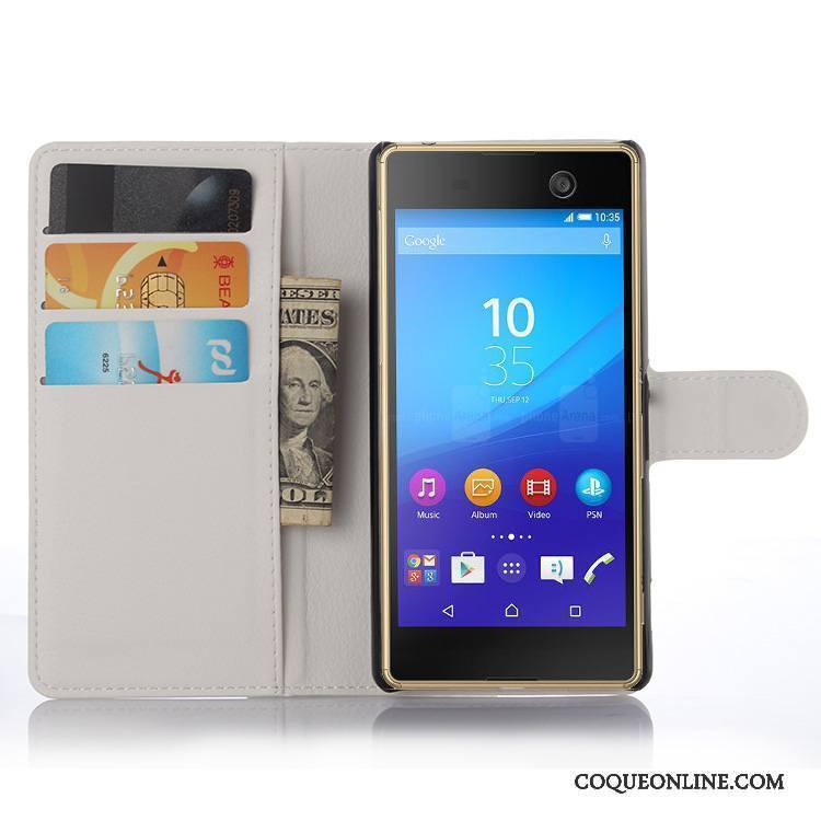 Sony Xperia M5 Dual Téléphone Portable Coque De Téléphone Bleu Étui Protection Étui En Cuir